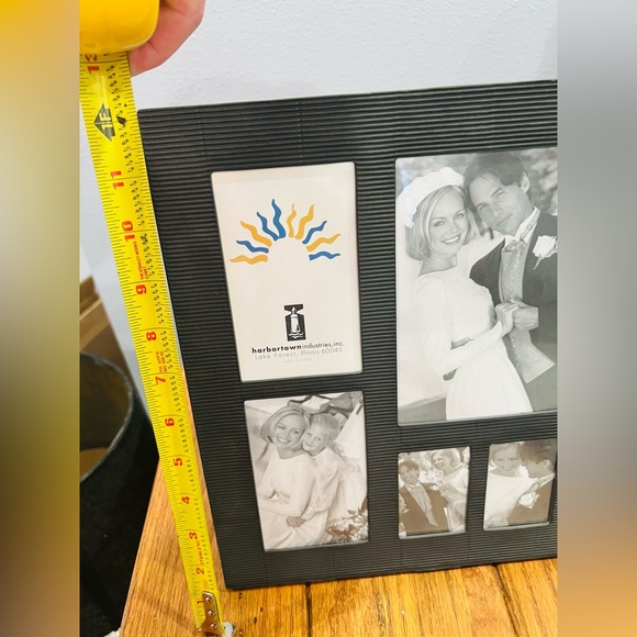 🖼️ New Harbortown Multi-Photo Collage Frame – 5-Opening Ribbed Black 10”x8” - Picture 4 of 4